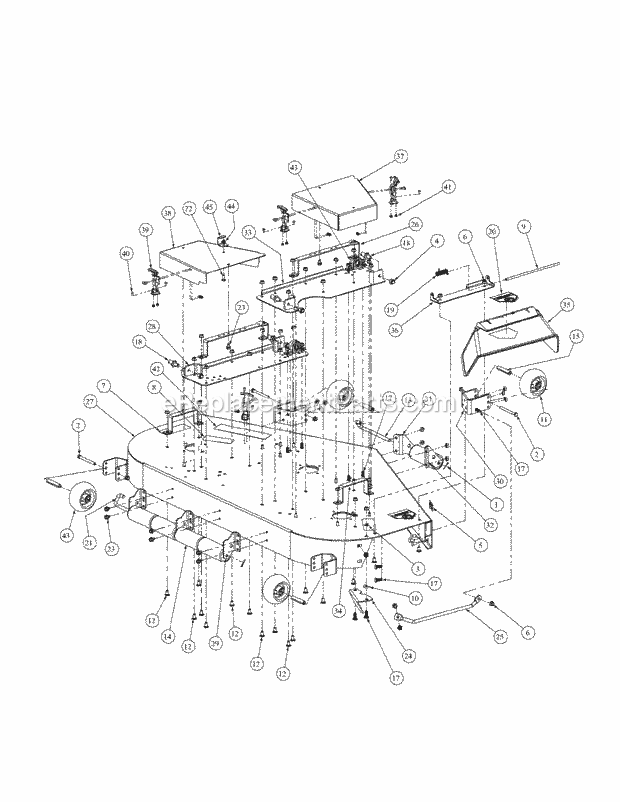Fabricated Cutter Deck (Nov.2003 & After) Diagram and Parts List for M60-KH 53AB5BDX750-27-HP Cub Cadet Lawn Tractor